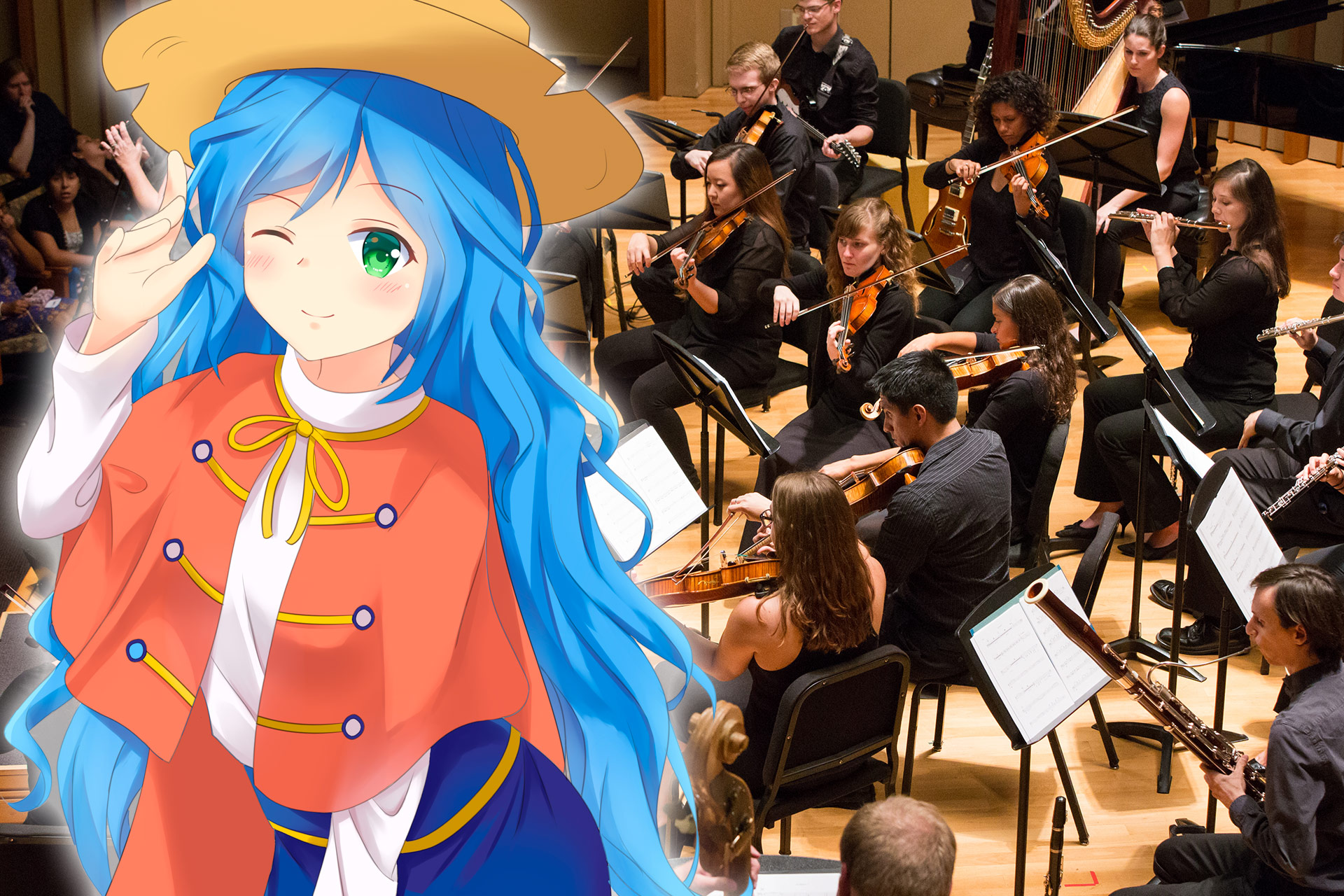 Premium Photo | Anime orchestra playing music generated by AI